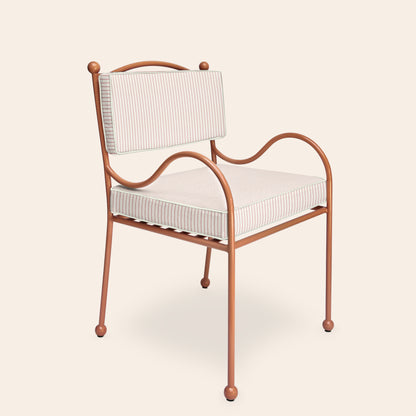 Panarea Armchair in Spritz, Red & White Upholstery