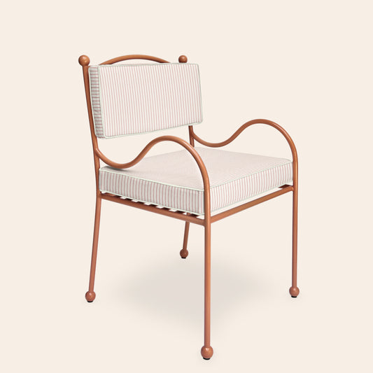 Panarea Armchair in Spritz, Red & White Upholstery