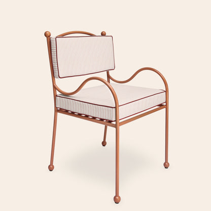 Panarea Armchair in Spritz, Red & White Upholstery