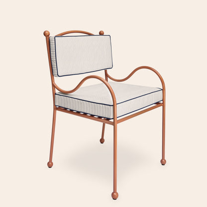 Panarea Armchair in Spritz, Blue & White Upholstery