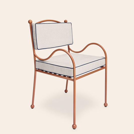 Panarea Armchair in Spritz, Blue & White Upholstery