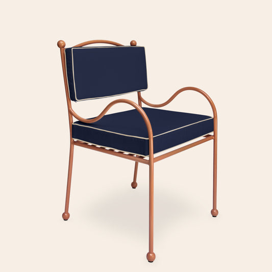 Panarea Armchair in Spritz, Blue & Cream Upholstery