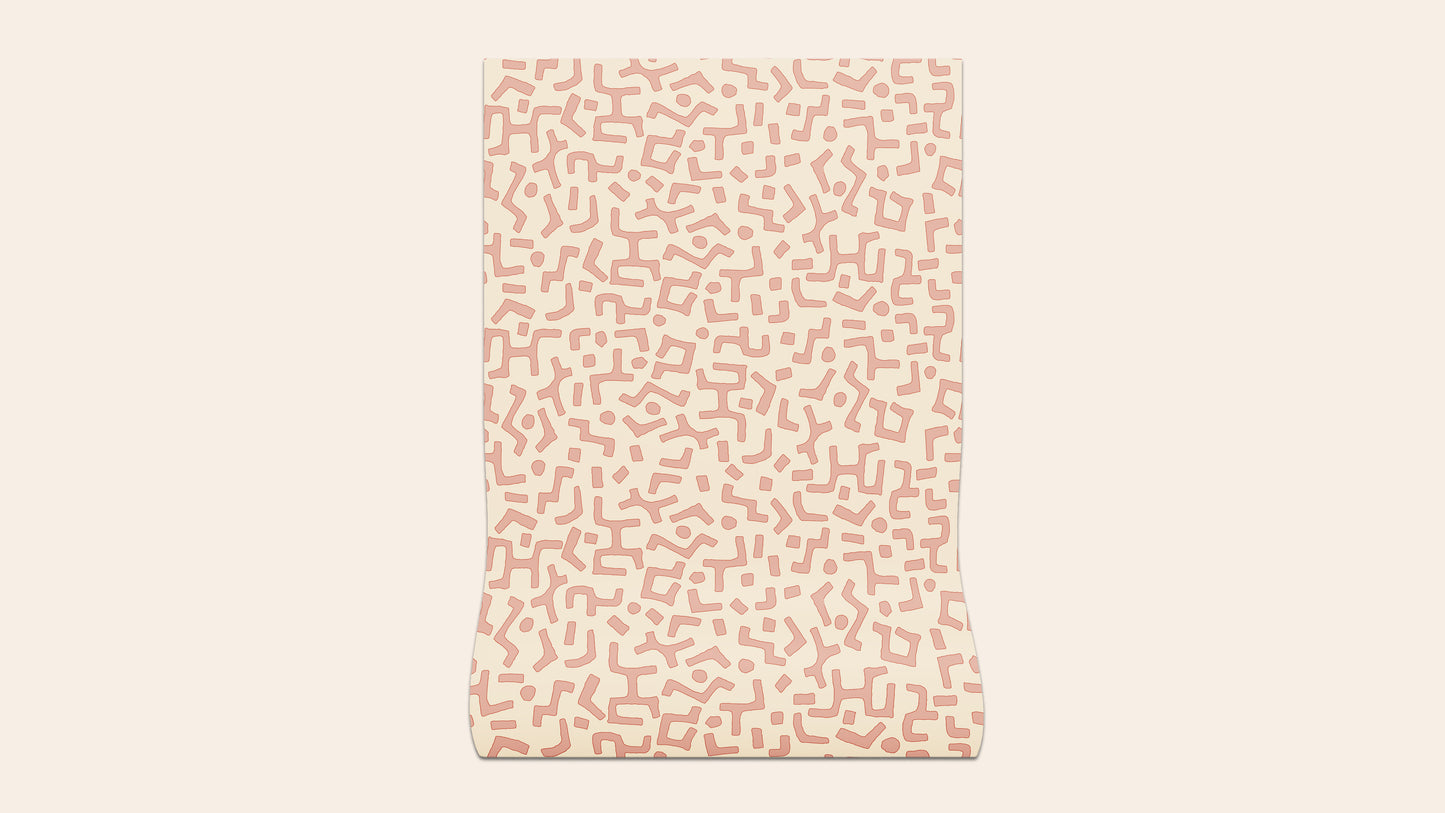 Raphia Wallpaper, Clay, Roll