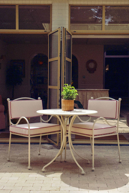 Panarea Armchair in Gelato, Red & Cream Striped Upholstery