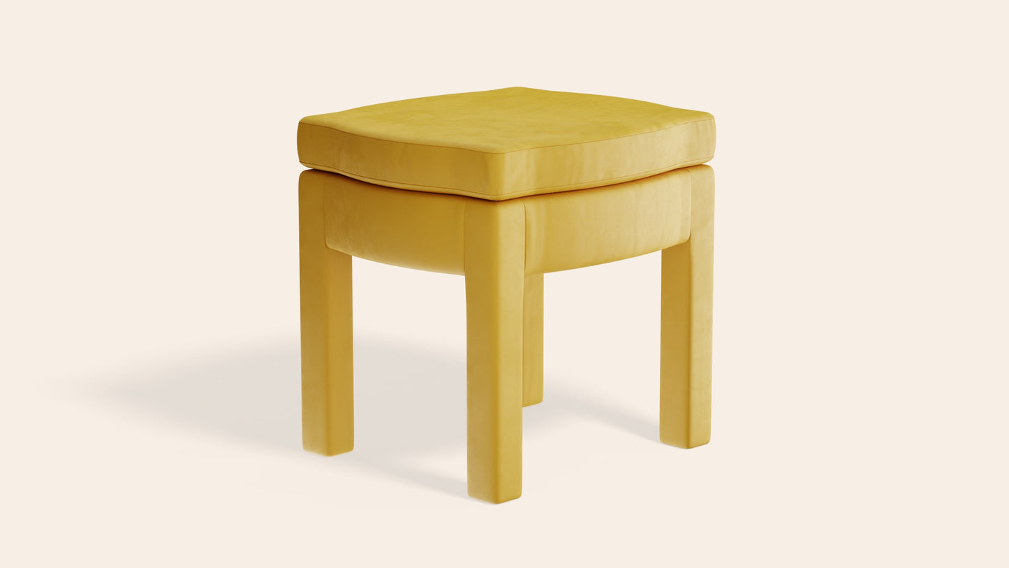 Piero Footstool, Daffodil Velvet